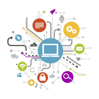 Print Illustration of social media concept